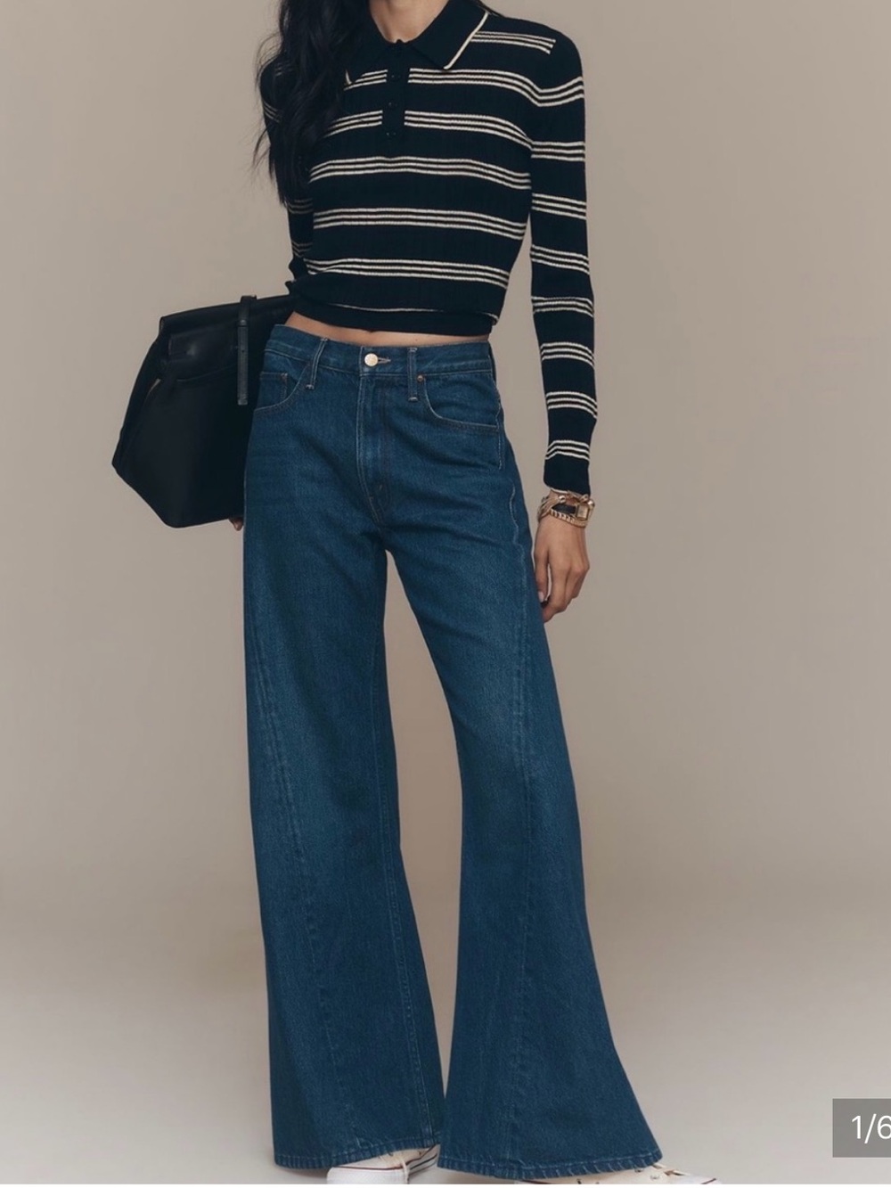 Wide Leg High-Rise Blue Jeans